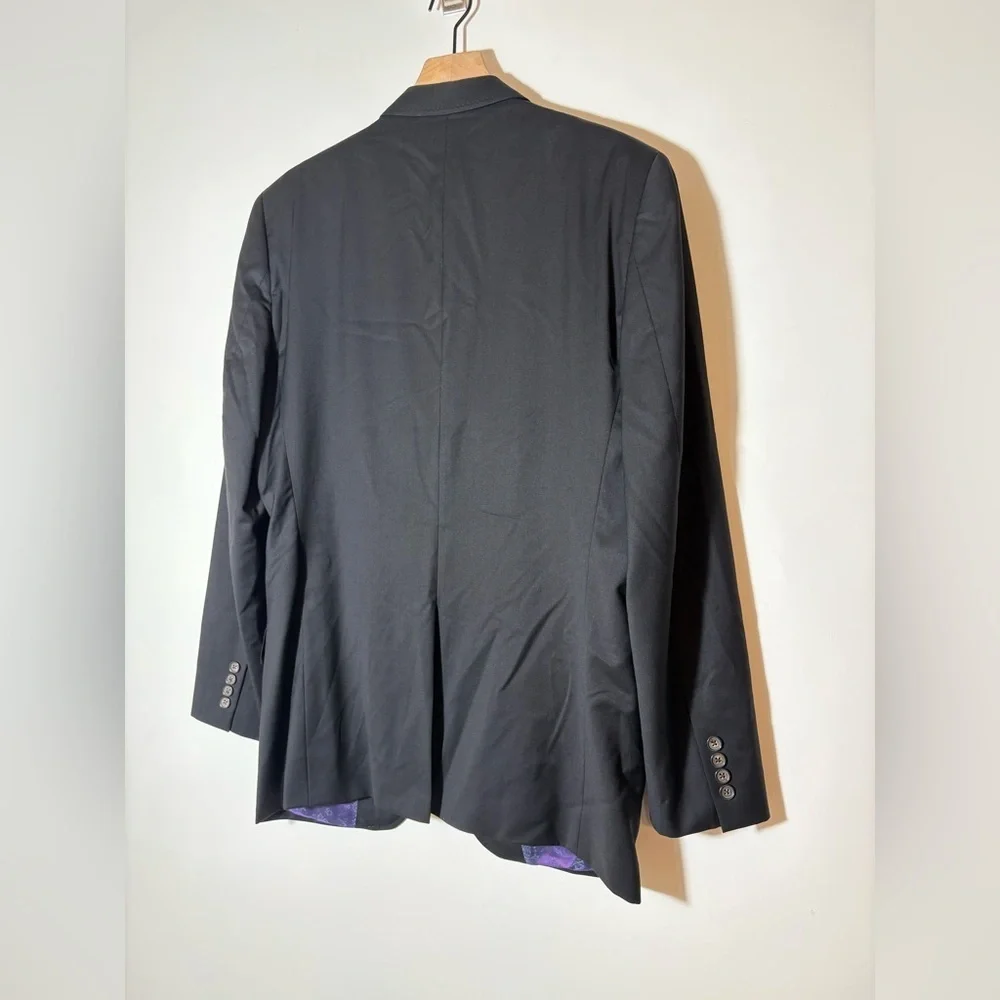 Ted Baker Sport Coat Mens 42 Black Purple Endurance Wool Liner Jacket Blazer